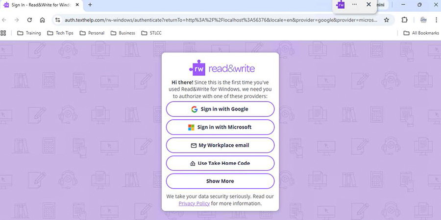 Read & Write Sign In