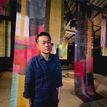Wipoosana Supanakorn with the Overseas Art Exchange Exhibition