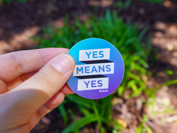 yes means yes sticker