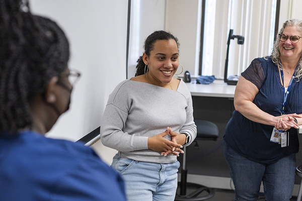 Behavioral Health Support Program students participating in a class discussion