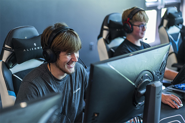 Esports team in the new arena width=