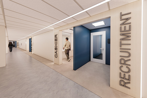 Plan for the newly updated recruitment office at the Forest Park campus