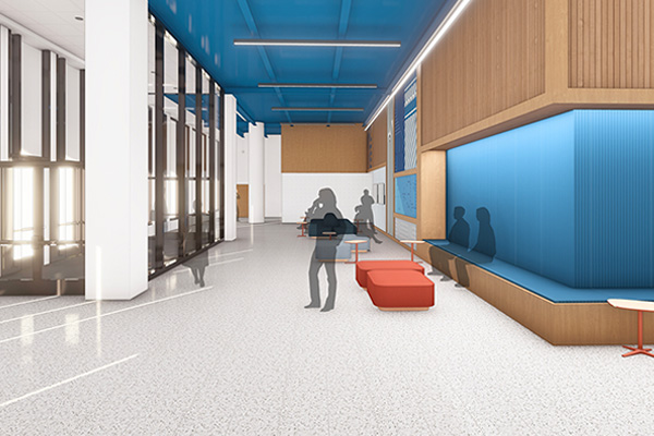Plan for the interior of a new campus building on the Meramec campus