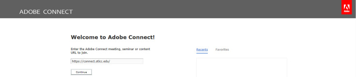 Illustration of where you enter the URL to join an Adobe Connect meeting in the desktop app.