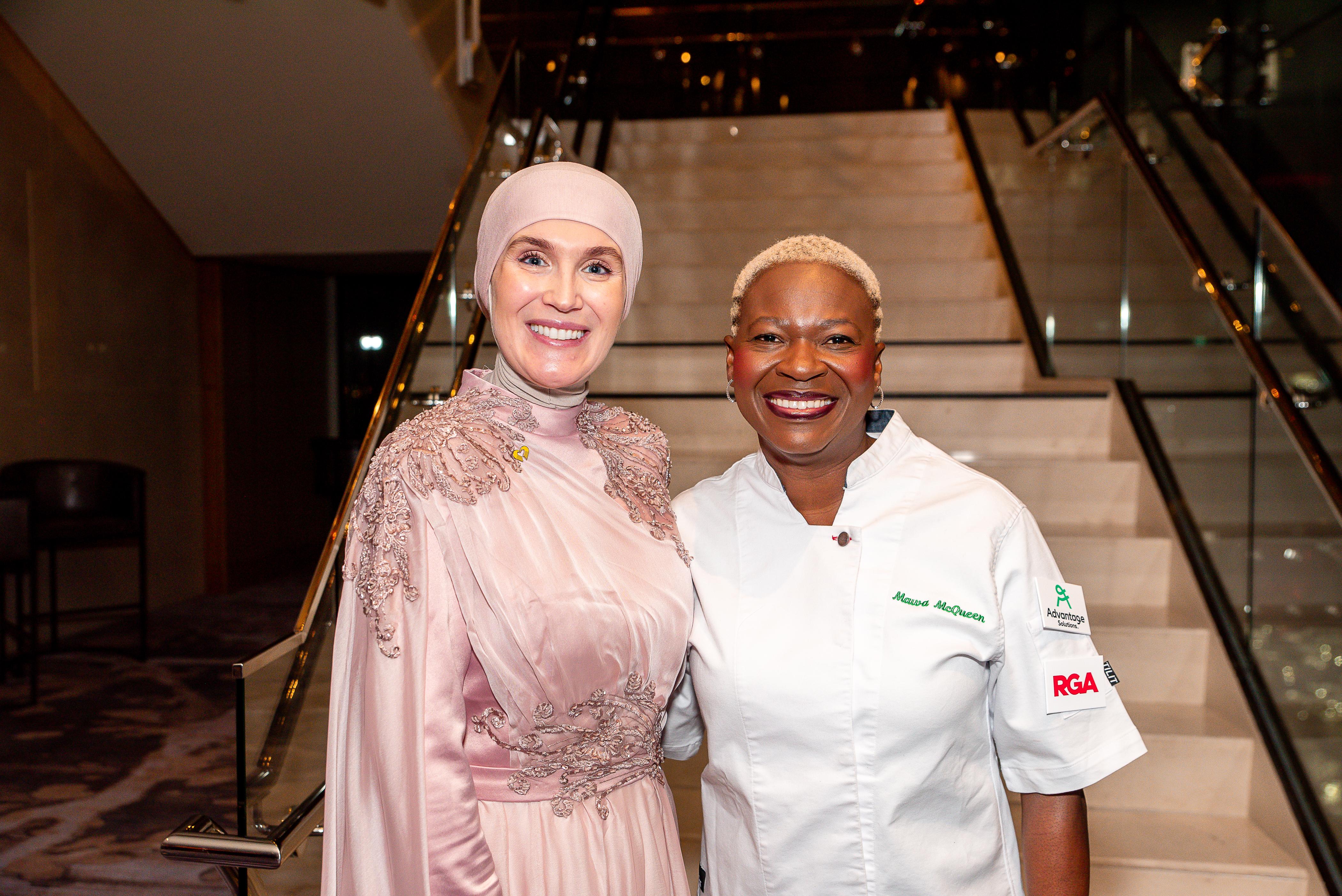 Chef Mawa McQueen and a guest