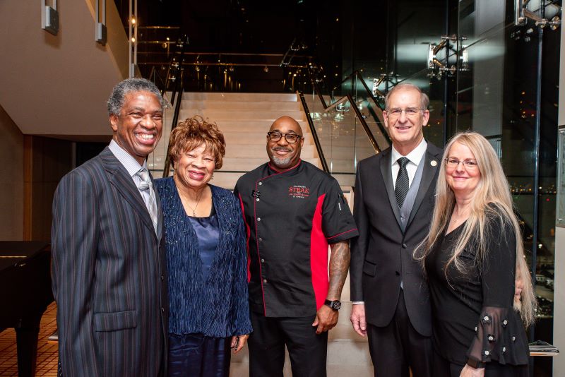 Chef G Garvin with STLCC Chancellor, Trustee and guests 