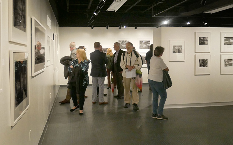 A group of visitors touring the gallery.