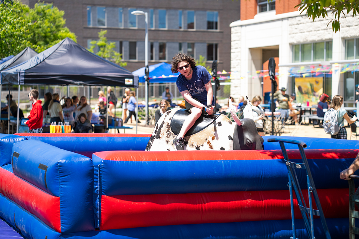mechanical bull at campus life event