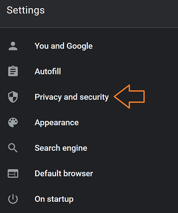 Chrome settings privacy and security