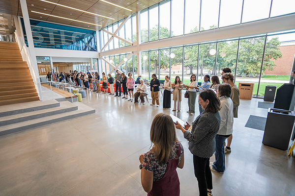 Library book line event