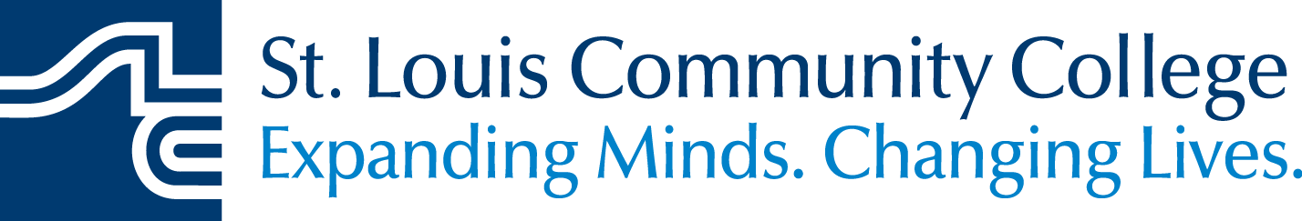 stlcc blue and light blue logo with tagline