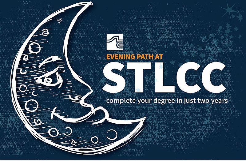 advertising image for the Evening Path program promoting a degree in just two years of evening classes