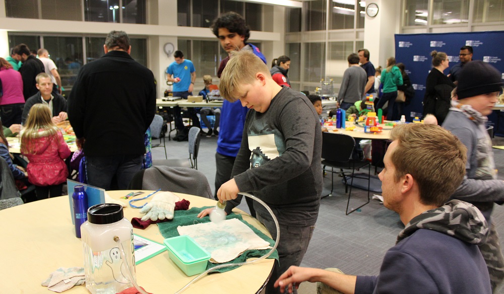Students participating in STEM activities