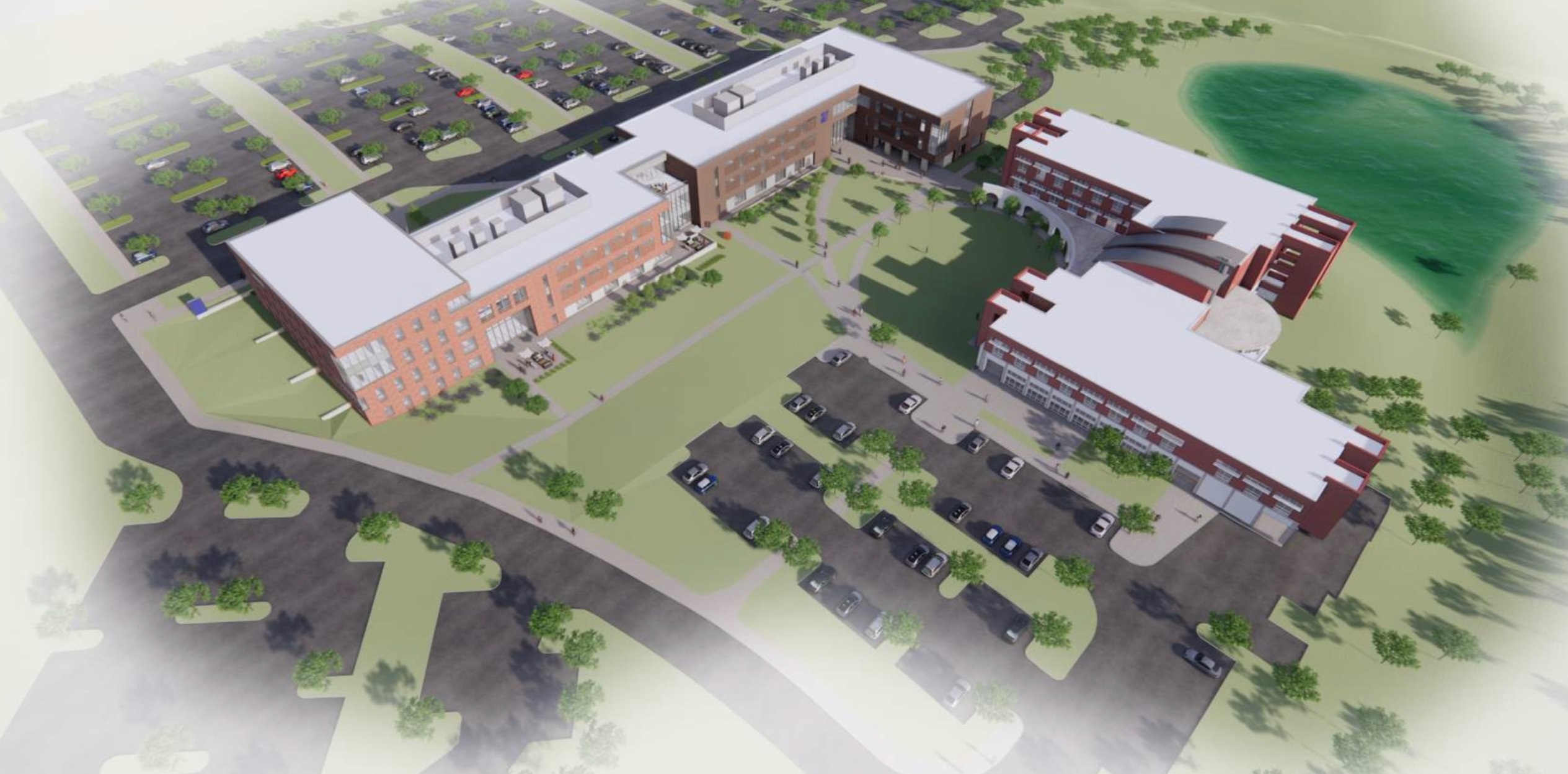 Aerial view of proposed Wildwood campus expansion