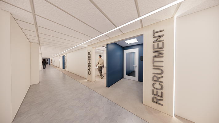 Plan for the newly updated recruitment office at the Forest Park campus