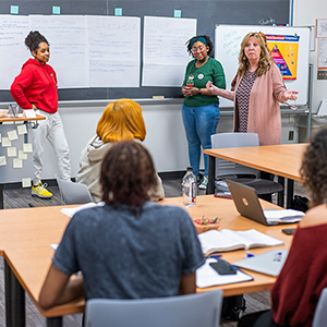 Faculty and students in the classroom