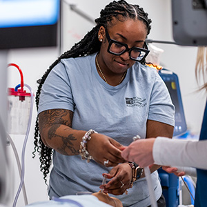 Student in the clinic