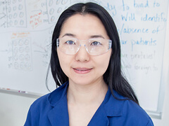 asian female lab science student in lab