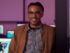 black male, web developer, in computer lab