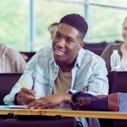 black male student at an academic success workshop