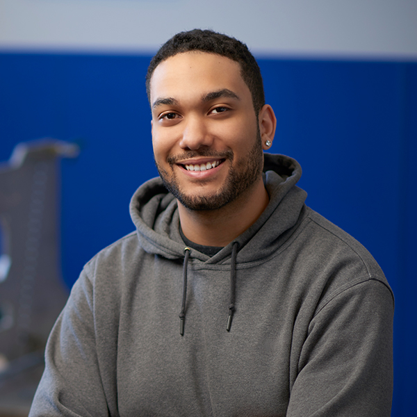 male stlcc student in the Precision Machining Technology program
