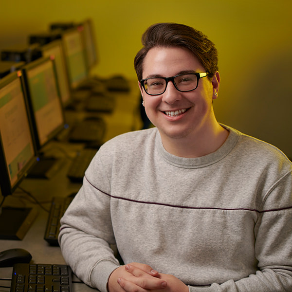 Male STLCC student in the Computer Accounting Technology program