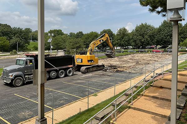 Excavation begins on old parking lot
