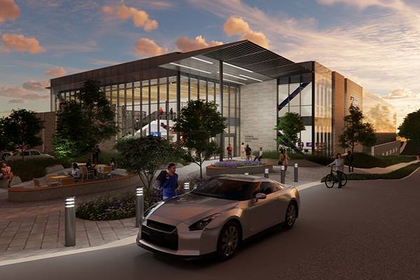 Advanced Manufacturing Center at sunset rendering