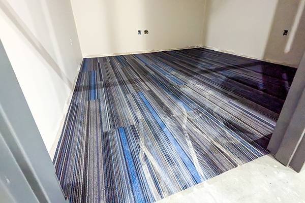 flooring installed in an office