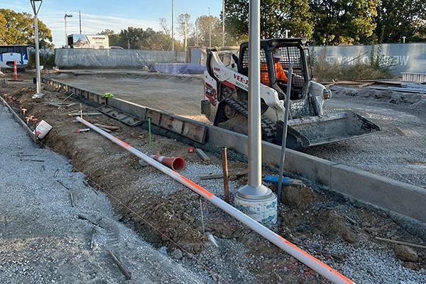 exterior grading work before asphalt and concrete