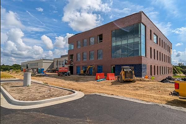 Work going on SW side of the building