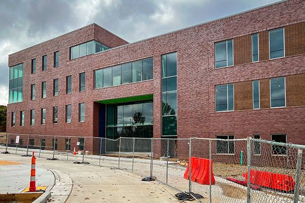 South side of building exterior progress