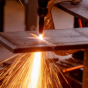 Welding torch being used
